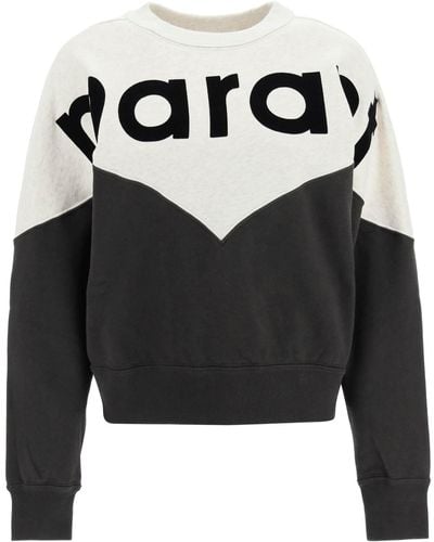 Isabel Marant 'houston' Sweatshirt Met Ingewikkeld Logo - Zwart