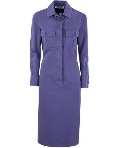 Max Mara Abito Cennare Canvas Chemisier - Viola