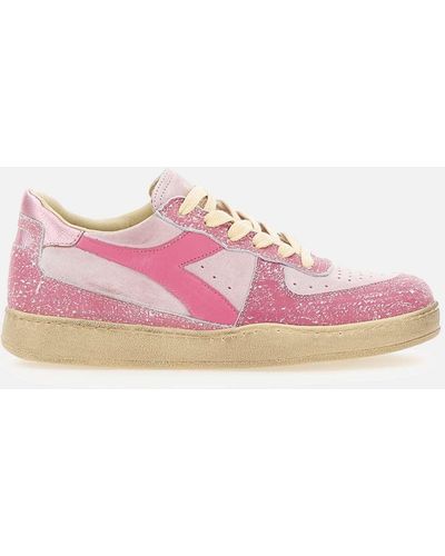 Diadora Mi Basket Low Leather Sneakers - Pink