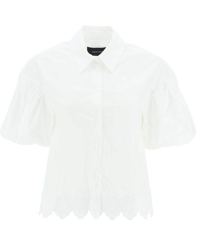 Simone Rocha Embroidered Cropped Shirt - White
