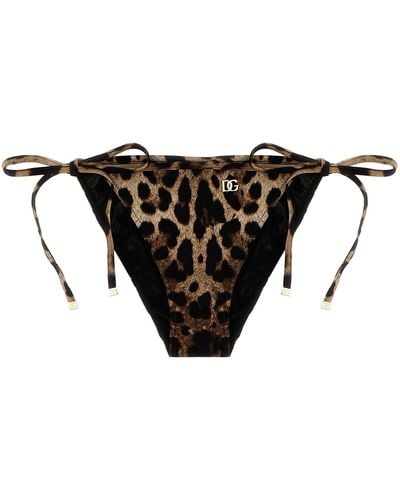 Dolce & Gabbana 'leopard' Bikini Bottom - Zwart