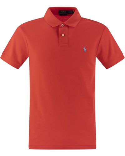 Polo Ralph Lauren Slim Fit Pique Polo Shirt - Rood