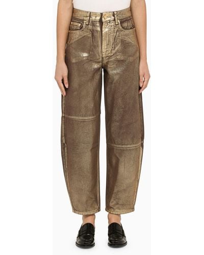 Ganni Jeans di palloncini Gold - Neutro