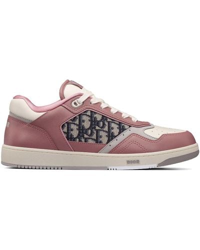 Dior Schuine Lederen Sneakers - Roze