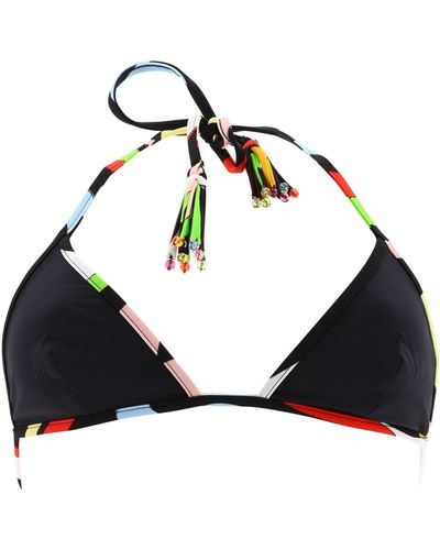 Emilio Pucci Marmor gedrucktes Bikini -Top - Negro