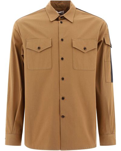 Alexander McQueen Overshirt Jacket With Logo Detail - Brown
