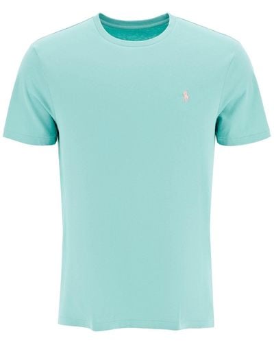 Polo Ralph Lauren T Shirt Custom Slim Fit Ricamo Logo - Blu