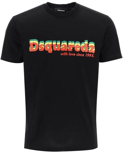 DSquared² Klassisches Schwarzes T -shirt Mit Logo - Zwart