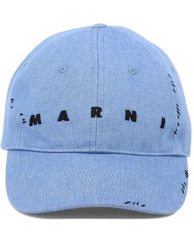 Marni Bestickte Mütze - Blau