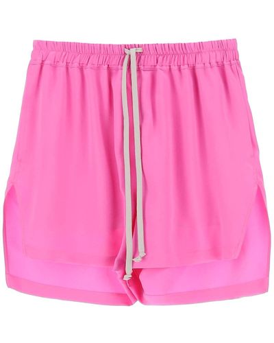 Rick Owens Silk Satijnen Shorts - Roze