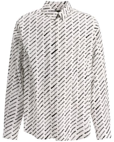 Balenciaga Shirt Met Logo - Wit