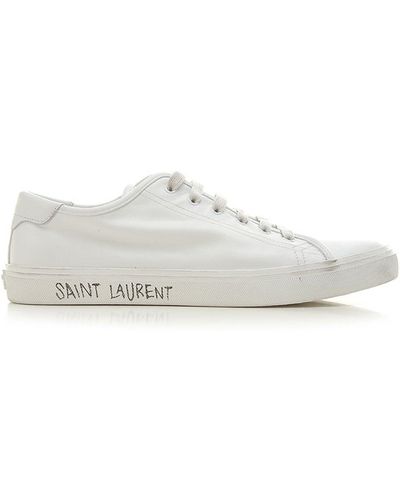 Saint Laurent Canvas Logo Sneakers - Wit