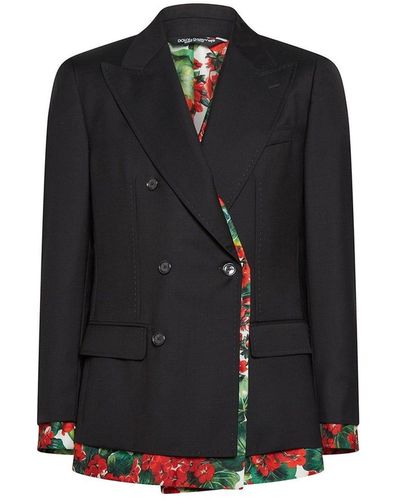 Dolce & Gabbana Dolce y gabbana chaqueta de doble pecho - Negro