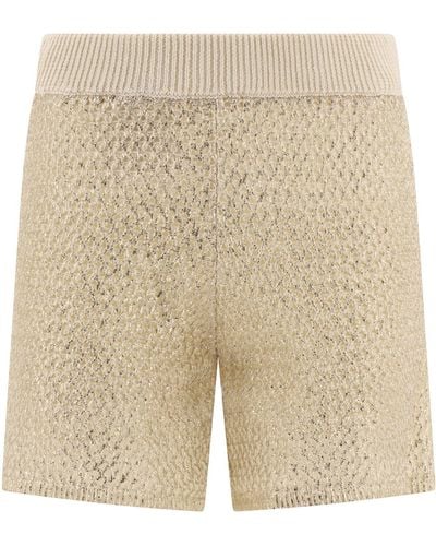 Peserico OpenWork Lamè Shorts - Neutre