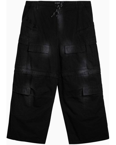 Balenciaga Washed Convertible Cargo Pants - Black