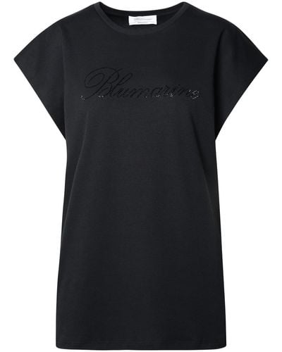 Blumarine Camiseta de algodón negro