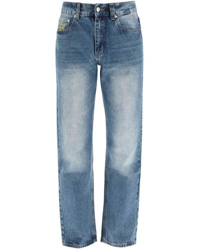 BBCICECREAM Milliardärsjungen -Club -Jeans mit Stickdekorationen - Blau