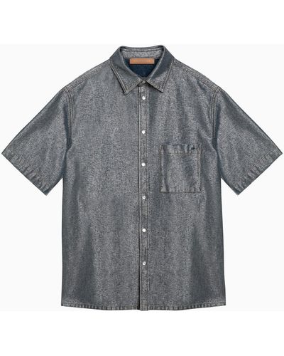 DARKPARK Denim Short Sleeved Shirt - Gray