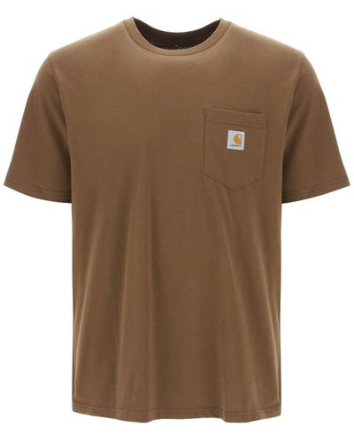 Carhartt T -shirt Met Borstzak - Bruin