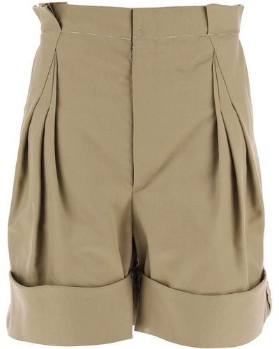 Maison Margiela Brede Benen Chino Bermuda Shorts Met - Naturel