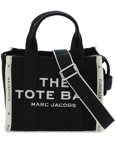 Marc Jacobs Damen der Jacquard Small Traveller Black Tote Tasche in Schwarz
