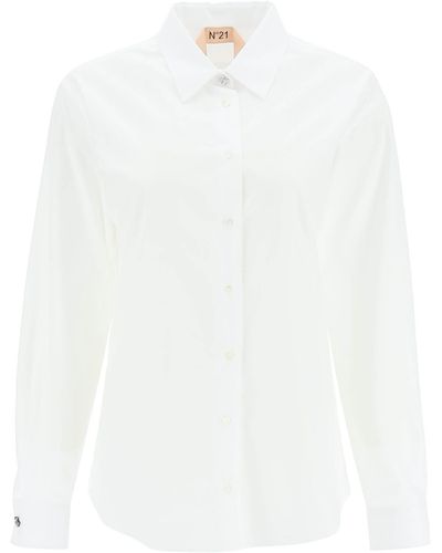 N°21 CAMICIA CON BOTTONI GIOIELLO - Bianco