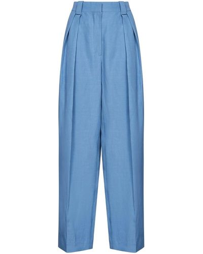 Stella McCartney Pantalones a medida de la cintura alta de - Azul