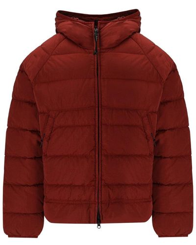 C.P. Company Eco Chrome-R Goggle Ketchup Hooded Down Jacket - Red