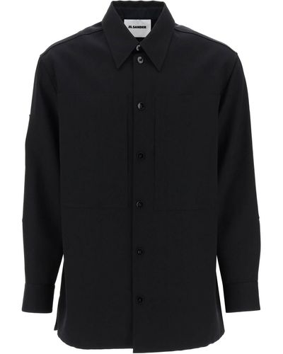 Jil Sander Wool Camisa - Negro