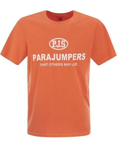Parajumpers Toml T -shirt Met Letters Front Letters - Oranje