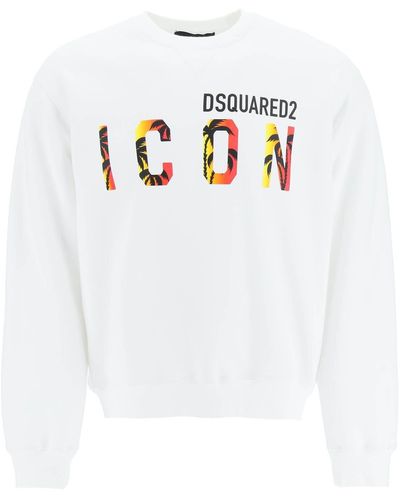 DSquared² Icon sunset crewneck Sweatshirt - Weiß