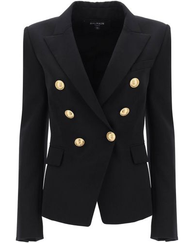Balmain Fitted Double-breasted Jacket - Black