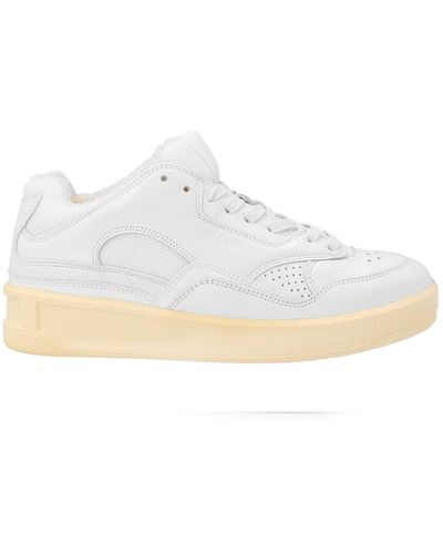 Jil Sander Leather Basket Sneakers - Weiß