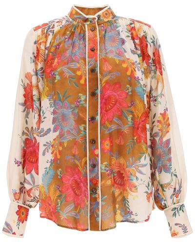 Zimmermann 'Ginger' Bluse mit Blumenmotiv - Naranja