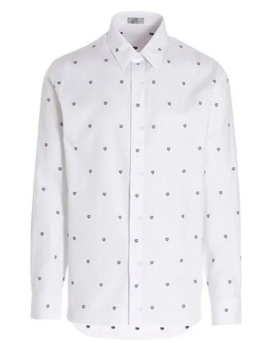 Dior Logo Geborduurd Detailshirt - Wit