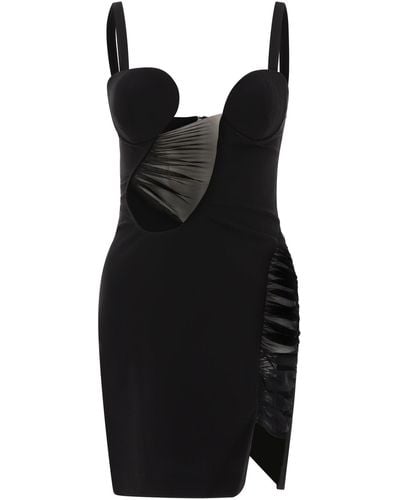 Nensi Dojaka Dress With Tulle Inserts - Black