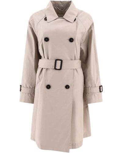 Max Mara The Cube Double Breasted Trench Coat - Natural