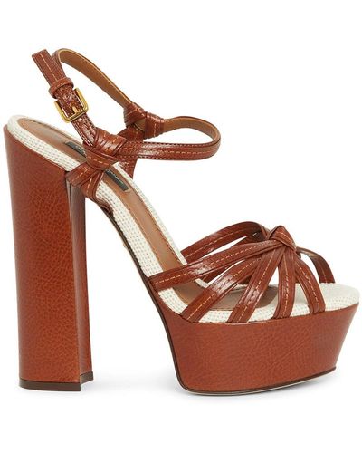 Dolce & Gabbana Keira Heel Sandals - Brown