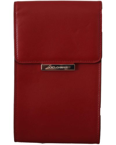 Dolce & Gabbana Rotes Leder-Portemonnaie Schlüsselanhänger Tasche Slot Pocket Wallet