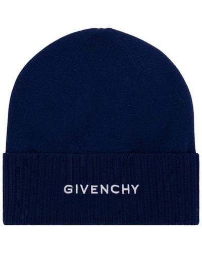 Givenchy Chapeau de logo en laine - Bleu
