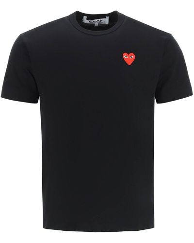 COMME DES GARÇONS PLAY Patch Logo T Shirt - Negro