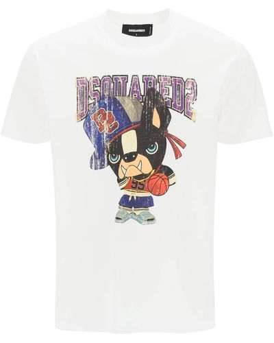 DSquared² Cool Fit T -shirt Met Grafische Print - Wit