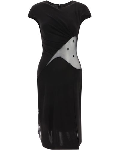 Givenchy Vestido de en Crepe y 4 G Tulle - Negro
