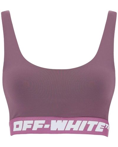 Off-White c/o Virgil Abloh Soutien-gorge actif logo blanc cassé - Violet
