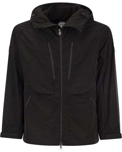 Colmar One Color Hooded Jacket In Taffeta - Black