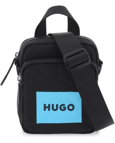 HUGO Nylon -Umhängetasche mit verstellbarem Riemen - Blau