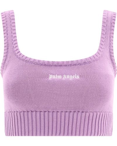 Palm Angels Top en tricot de "Logo classique" - Violet