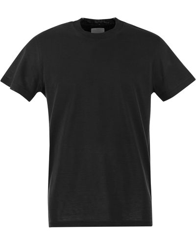 PT Torino En soie et t-shirt en coton - Noir