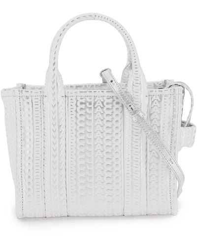 Marc Jacobs Das monogramm metallische kleine Einkaufstasche - Weiß