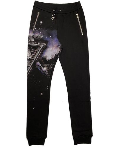 Balmain Pantalon de jogging logo en coton - Noir